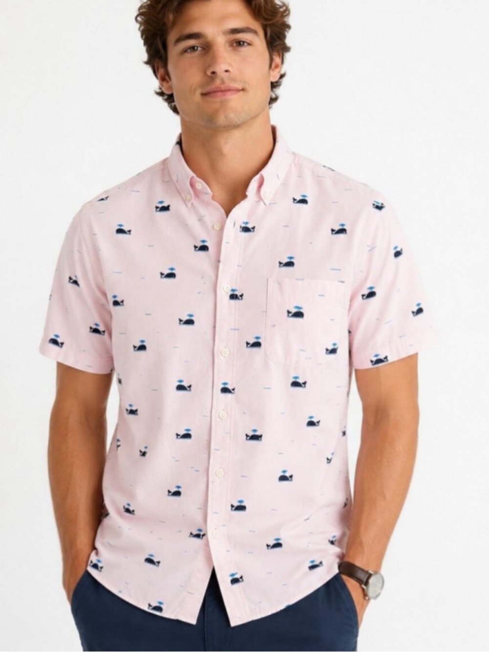 Artistry in Motion Men's Whale Print Shirt